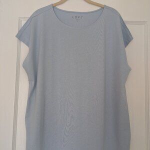 Ann Taylor Loft Modern Wedge Tee Peace Blue/Light Blue Women's Large